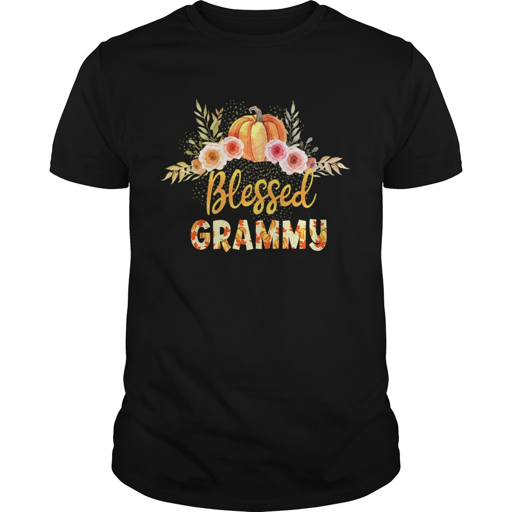 Halloween Pumpkin Blessed Grammy Gift For Women Mom Tshirt